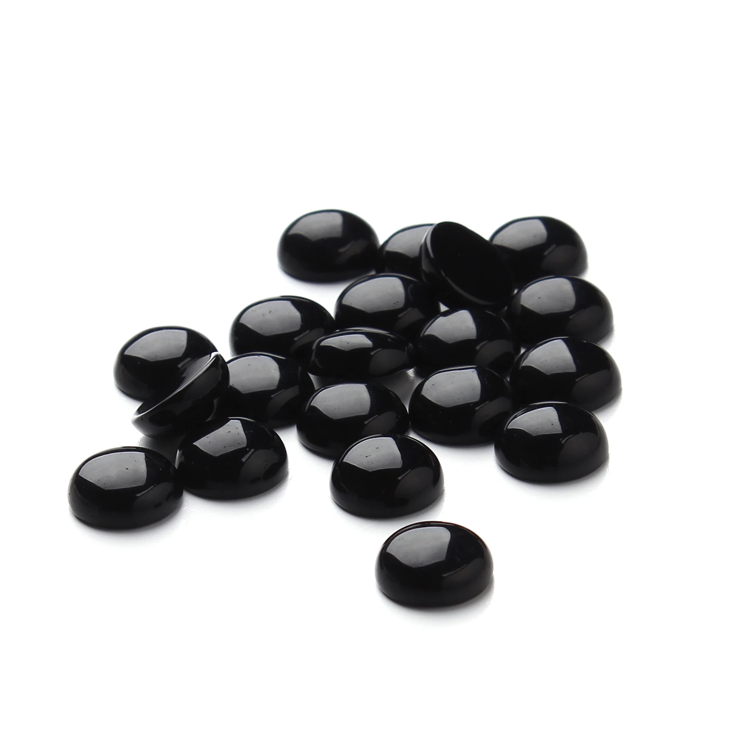 10pcs/Lot Natural Black Color Agate Ring Face Beads Cabochon Onyx Gem Stone Bead for Jewelry Making Ring Setting DIY Accessories