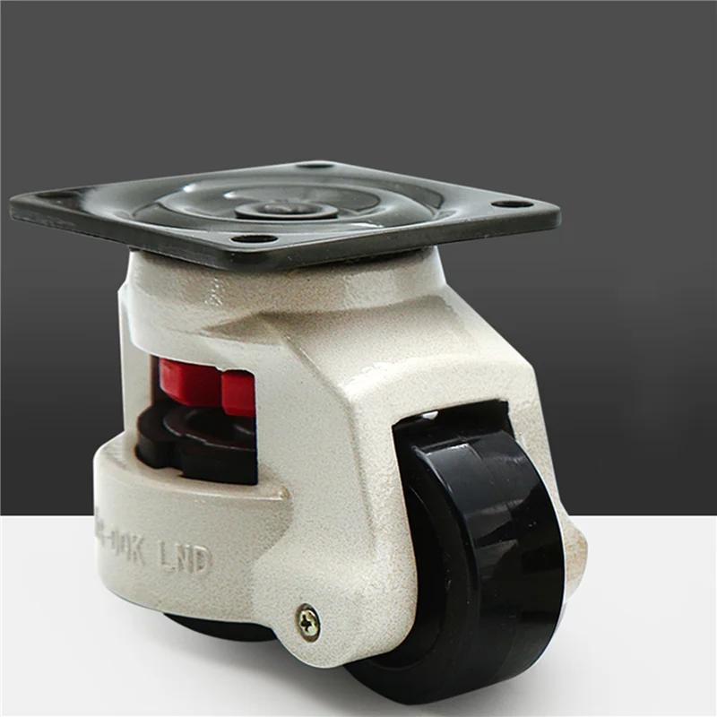 AT44-5X Rubber Foot 40F Foot Level Adjustment Equipment Cart Caster 60Kg Load Capacity Furniture Leveling Roller