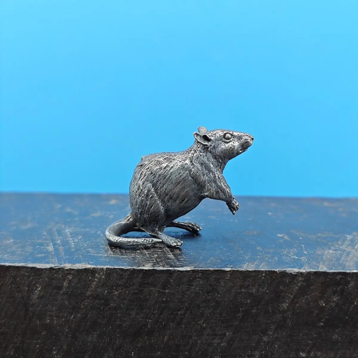 

Mini Brass Mouse Figurine Vintage Animal Statue Small Desktop Decor Miniature Metal Sculpture Collectible