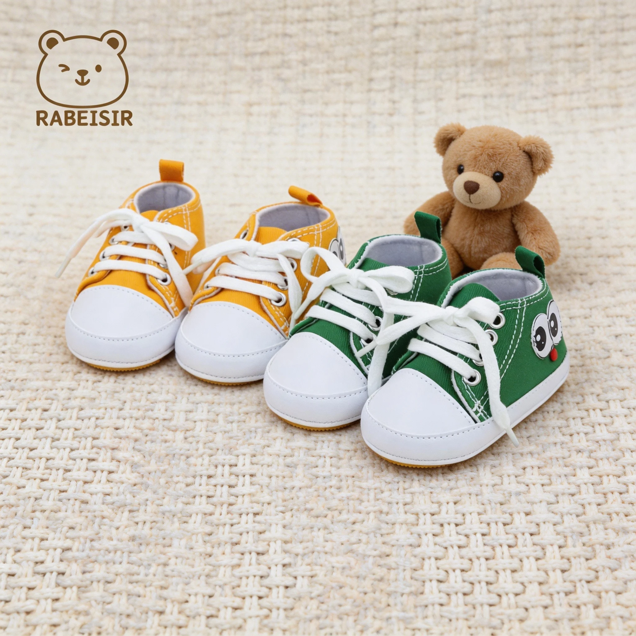 Cartoon print lace-up soft-soled casual walking shoes for boys and girls