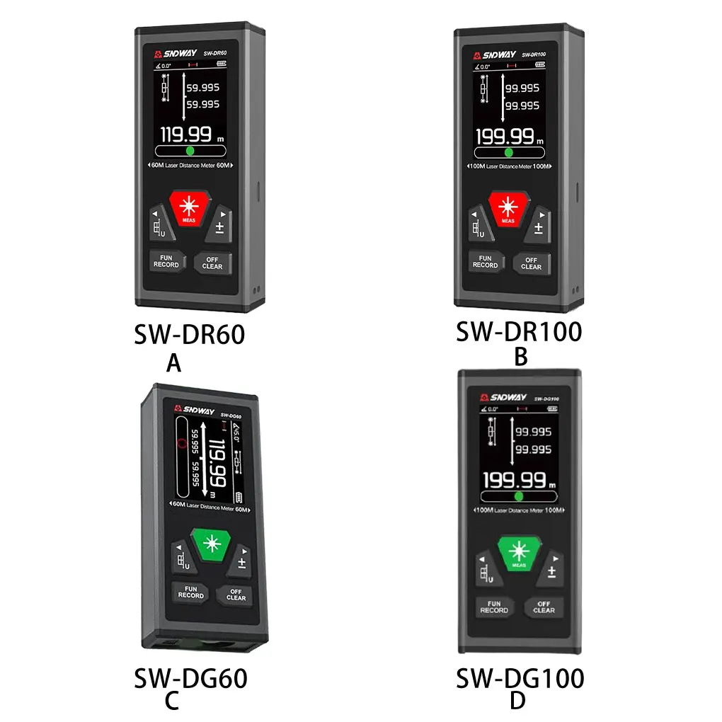 ABS Industrial Measuring Tool For Various Indoor Terrain Measurement Easy Calculation SW-DG100