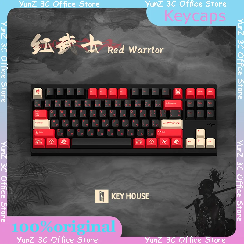 Keyboard Keycaps Rainy75 Wooting Red Warrior Keycaps Wob Crush80 Gx87 Original Pbt Heat Sublimation Customized Diy Keycaps