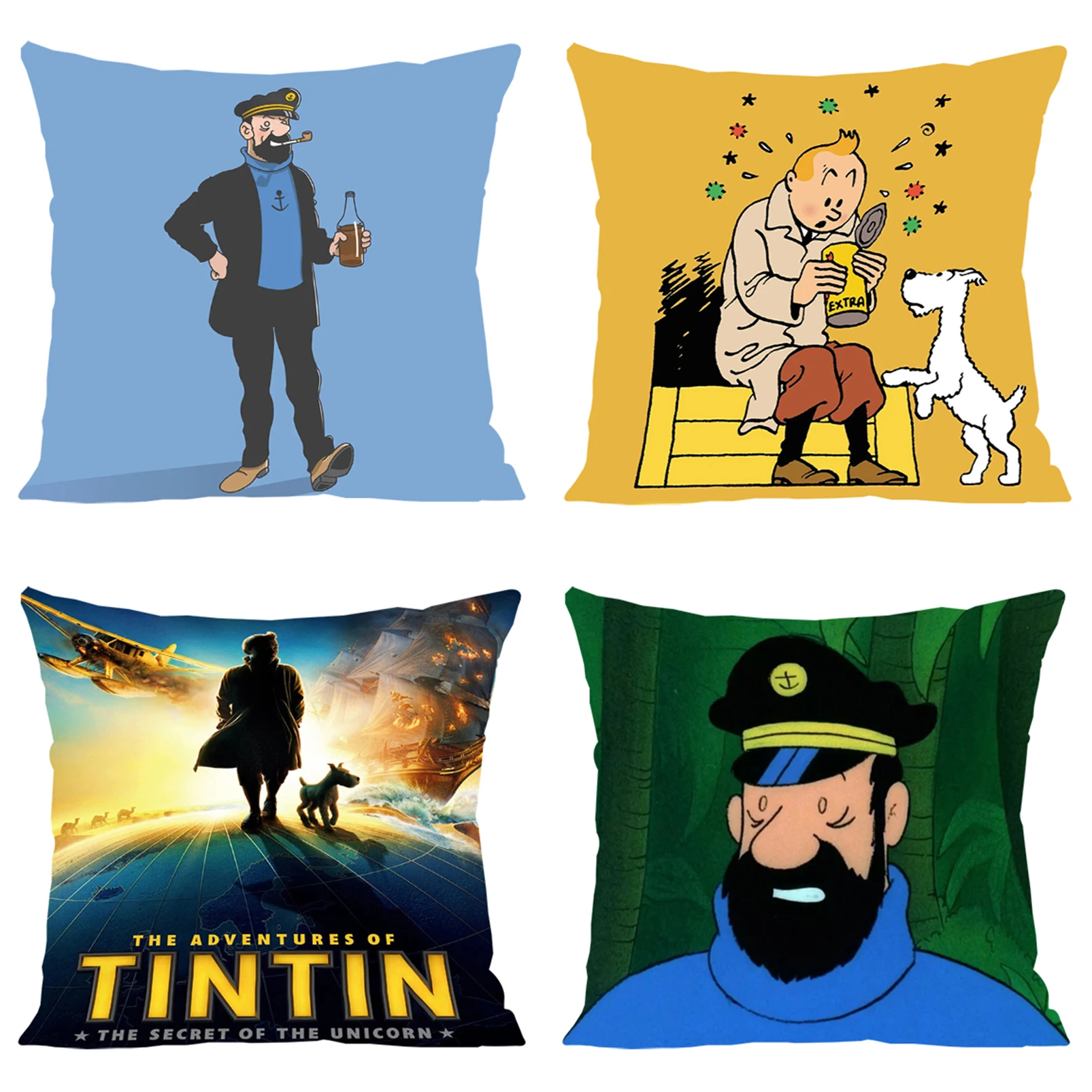 Home Decoration T-The Adventures of Tintins Decorative Pillowcases Luxury Cushion Cover Pillow Cover 45x45 Cushions Covers Cases