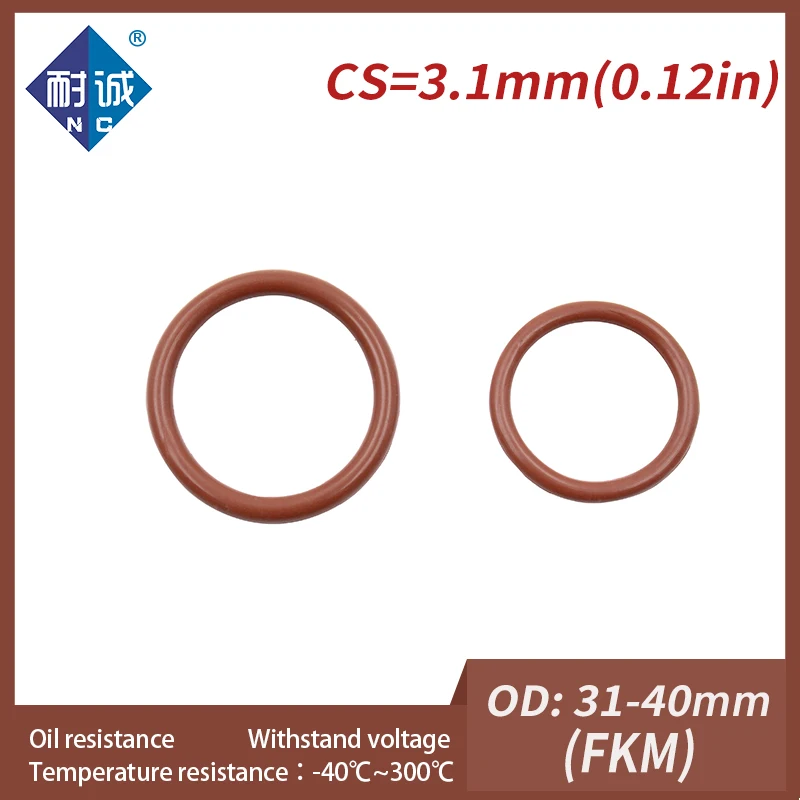 

3 шт./лот фторрезиновое кольцо, коричневое уплотнительное кольцо FKM CS3.1mm OD31/32/33/34/35/36/37/38/39/40*3,1 мм, уплотнительное кольцо, уплотнительное кольцо, прокладка