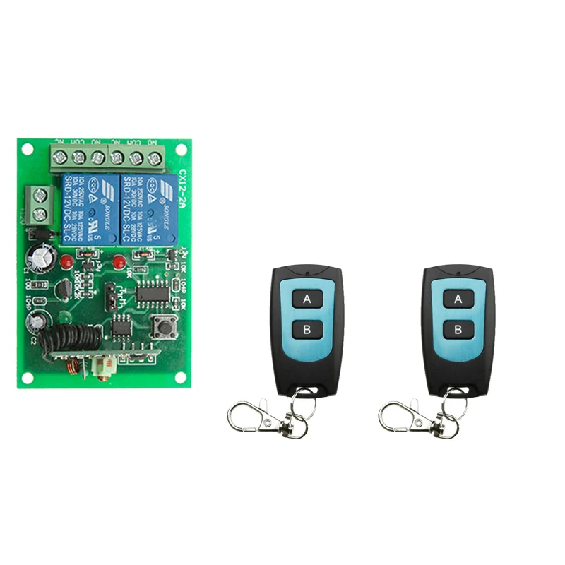 DC12V 24V 2CH RF wireless remote control switch system Electro motor positive and negative rotation Momentary Toggle 433mhz