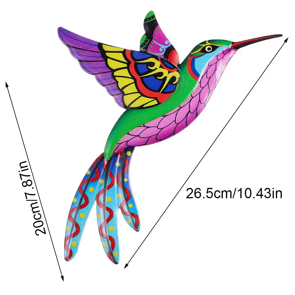 Portable Indoor Outdoor Artwork Statue Living Room Garden Backyard Art Craft Sculptures Wall Decoration Metal Hummingbird