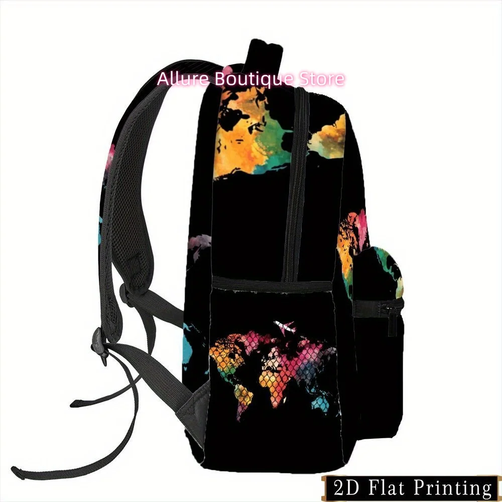 1pc Colorful Airplane Print Backpack, Zipper Personalized Hand Wash Design Multi-Use for Commute Fitness Travel Shopping Camping
