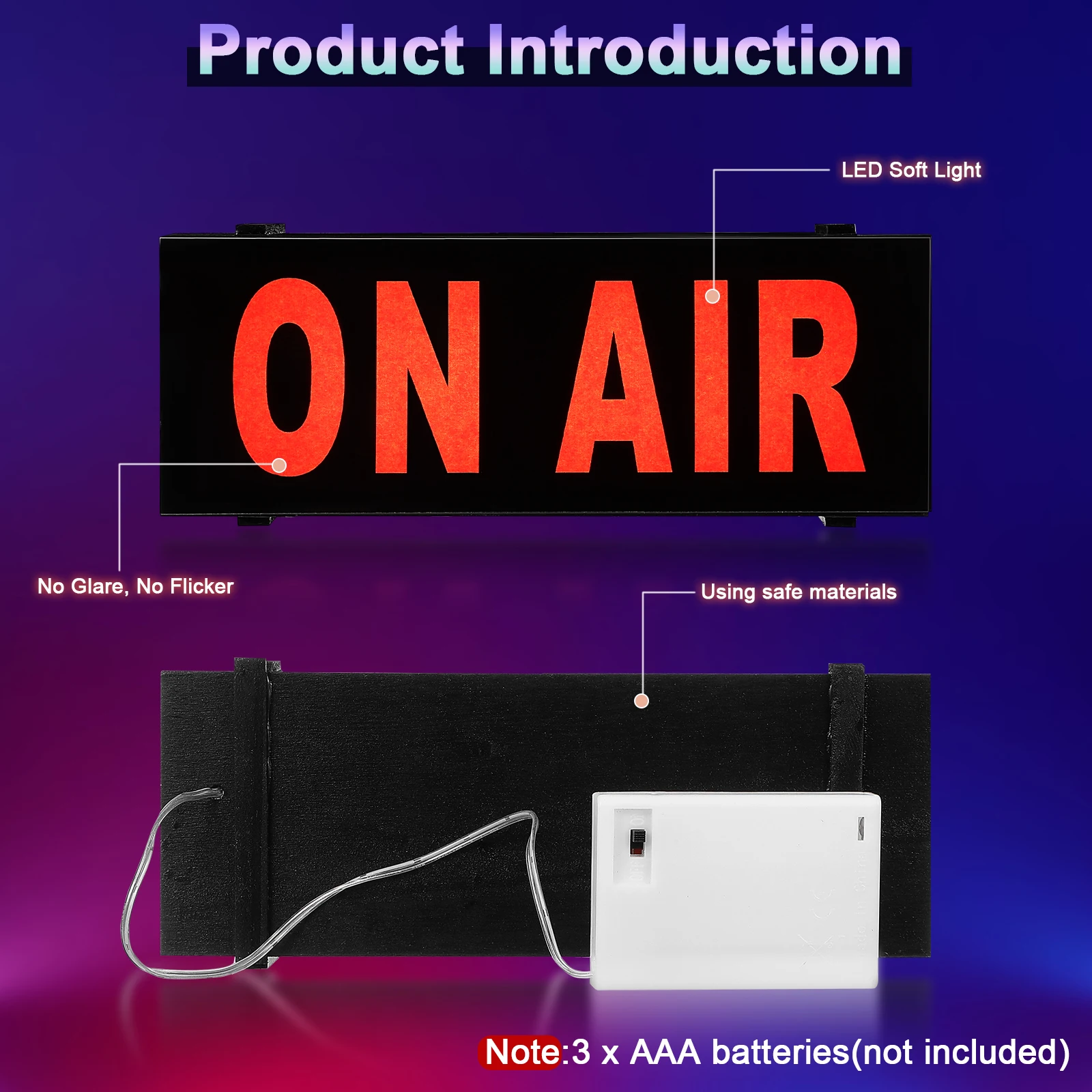 على الهواء LED علامة لينة حماية العين تسجيل البث تحذير علامة لمكتب المنزل حالة العمل تحذير الضوء