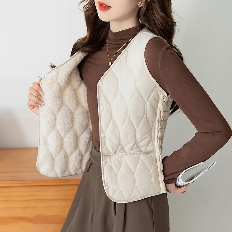 

Solid Color Versatile Cotton Jacket Vest New Style Camisole Thick and Warm Jacket
