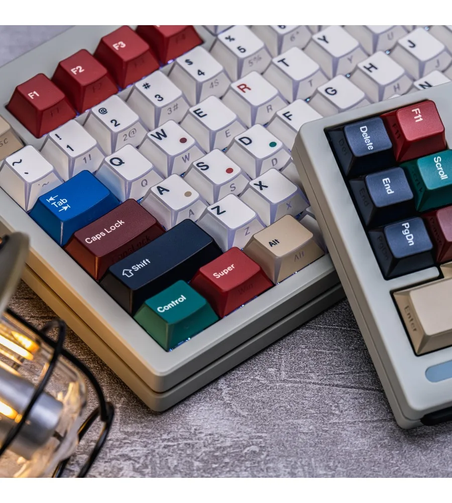 Fold mixed lamp keycap side engraved water chestnut light transmission PBT thermal sublimation original high ergonomic keyboard