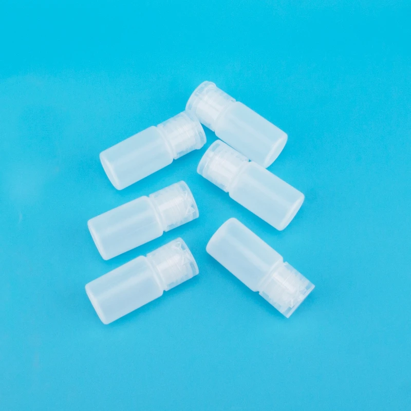 50/100 ชิ้น 10 มล. ขวดพลาสติกแบบอัดรีด PE กึ่งโปร่งแสง ฝาปิดแบบผีเสื้อ สำหรับเครื่องสำอาง ขวดหยดแบบแยกส่วน