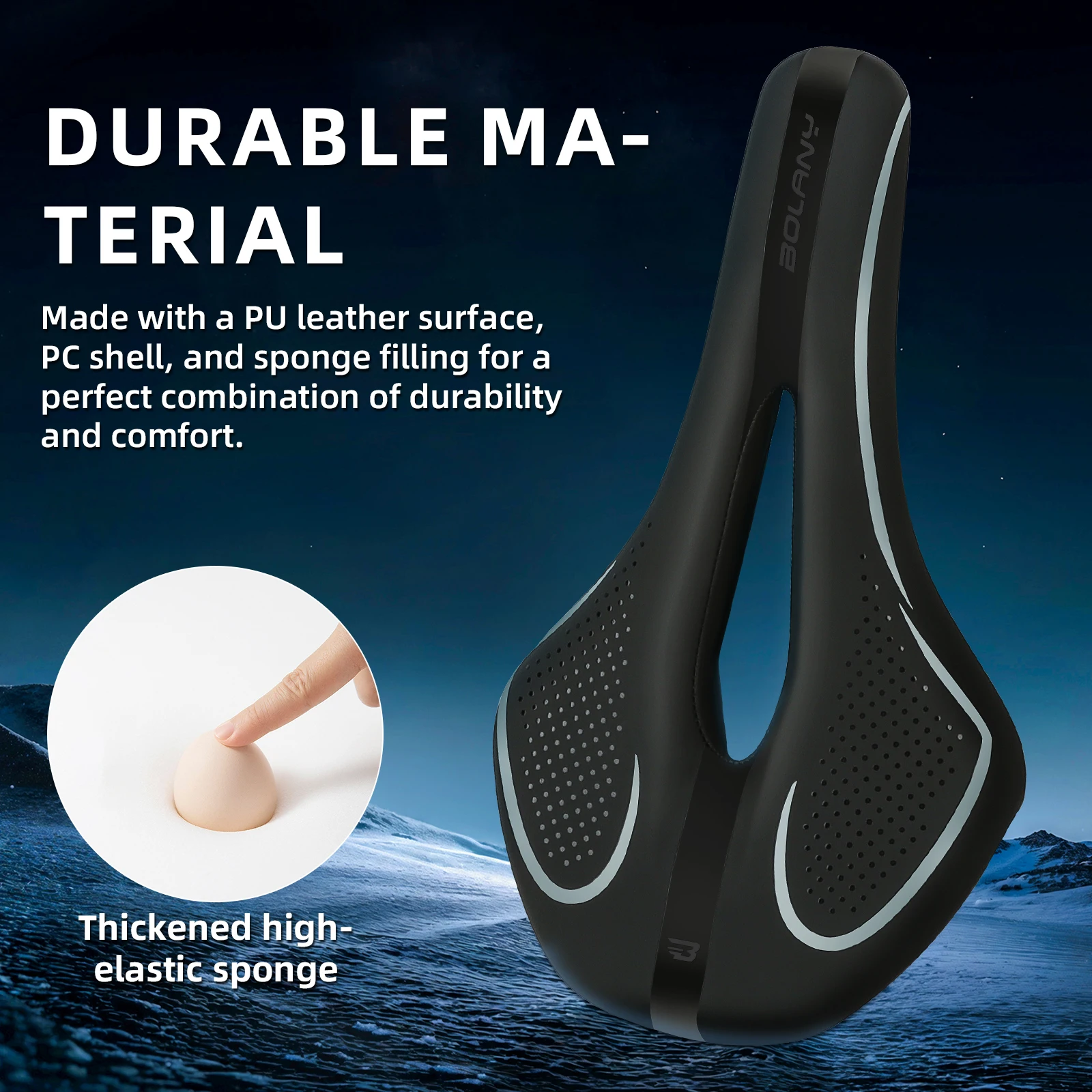 BOLANY mtb bicycle saddle shock absorber comfortable bicycle saddle For men 165mm wide bicycle seat Mountian Road Cycling saddle
