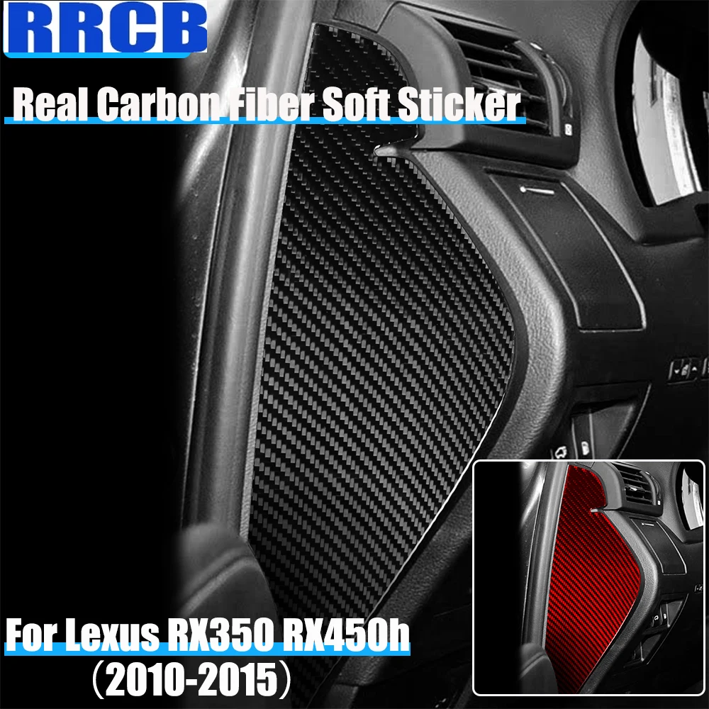 

For Lexus RX350 RX450h 2010 2011 2012 2013 2014 2015 Real Carbon Fiber Car Accessories Dashboard Side Panel Cover Soft Sticker