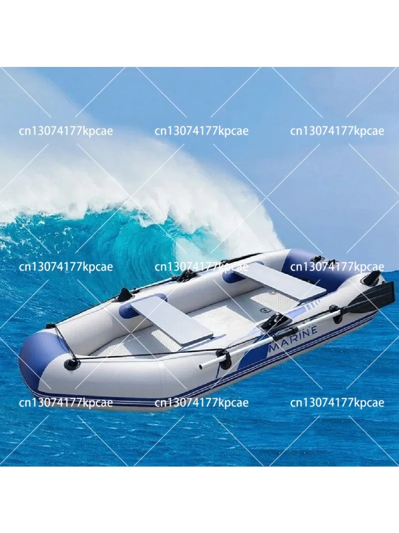 300 CM Air Cushion Bottom Inflatable Fishing Pontoon Boat Suitable for Rafting 4 People Ride Durable Boat