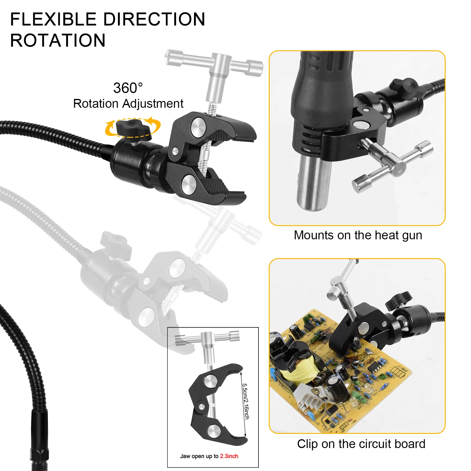 Imagem -06 - Newacalox-base Magnética Pcb Titular Soldagem Helping Hands Hot Air Gun Stand Terceira Mão Ferramenta para Soldagem Desoldering