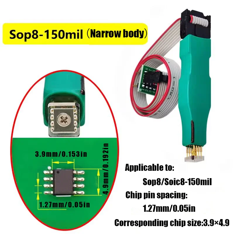 1 stks voor Sop8 Soic8 wsonvson chip download branden schrijven probe lente naald flash eeprom chip brander kabel