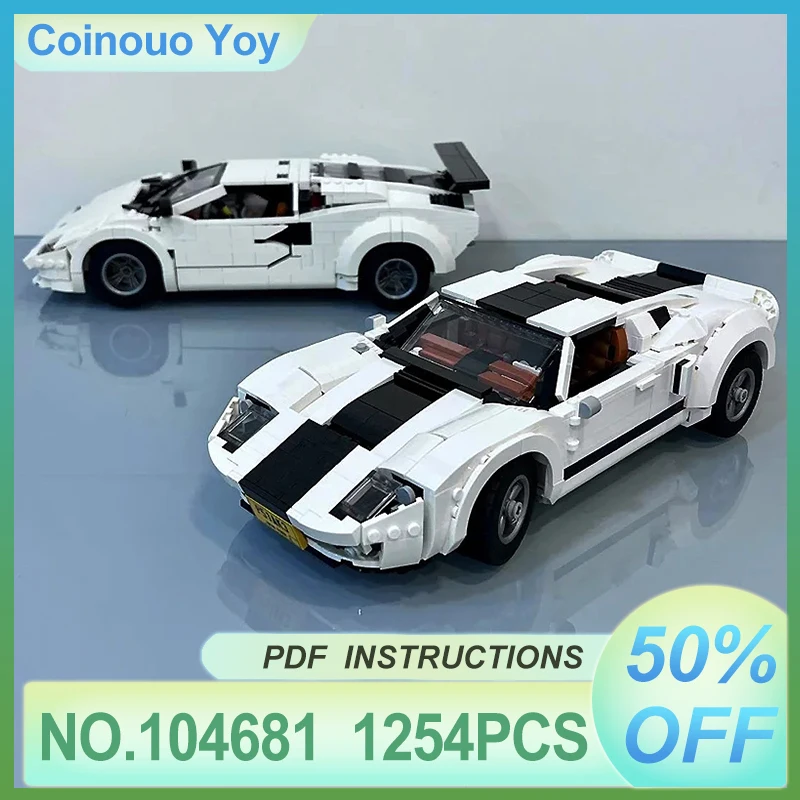 

1254 шт. технический MOC-104681 Ford GT40 спортивный автомобиль строительные блоки модель гоночный автомобиль сборка кирпичи игрушки для взрослых Рождественский подарок