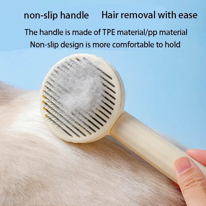Pet Haar Entfernung Kamm Katze Pinsel Selbstreinigende Slicker Pinsel für Katzen Hunde Haarentferner Schaber Hundesalon Werkzeug Katze Zubehör – Detail 6
