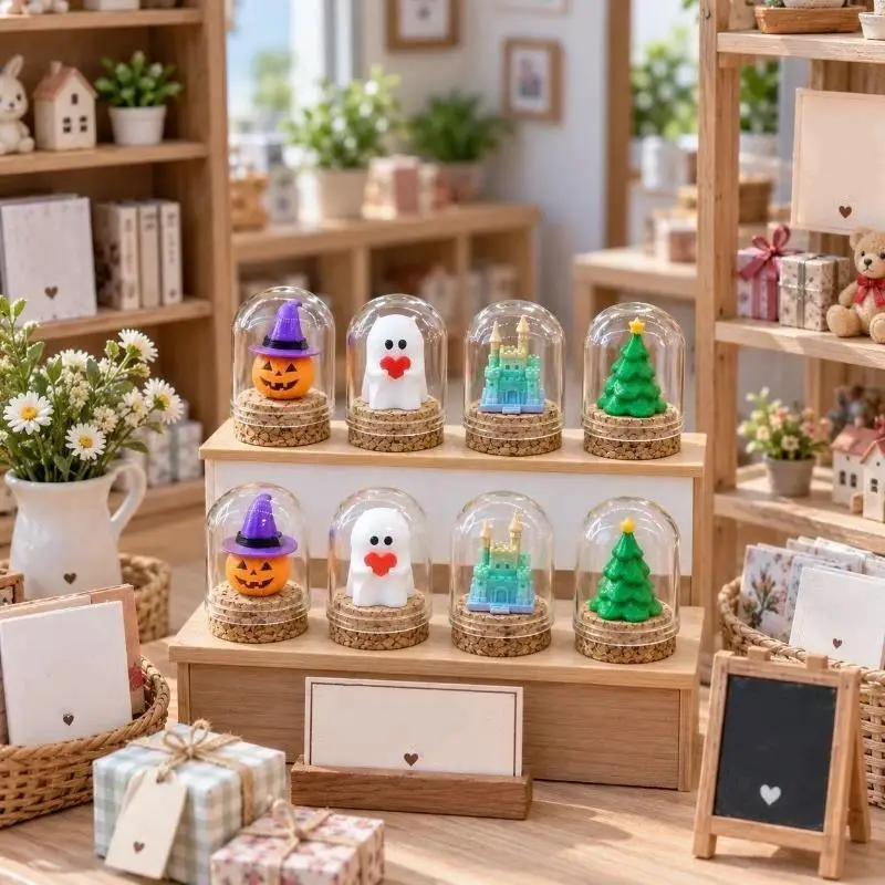Miniature Halloween Elements Model With Glass Cover Tiny Ornaments For Doll House Layout Dollhouse Decor Accessories-TOY