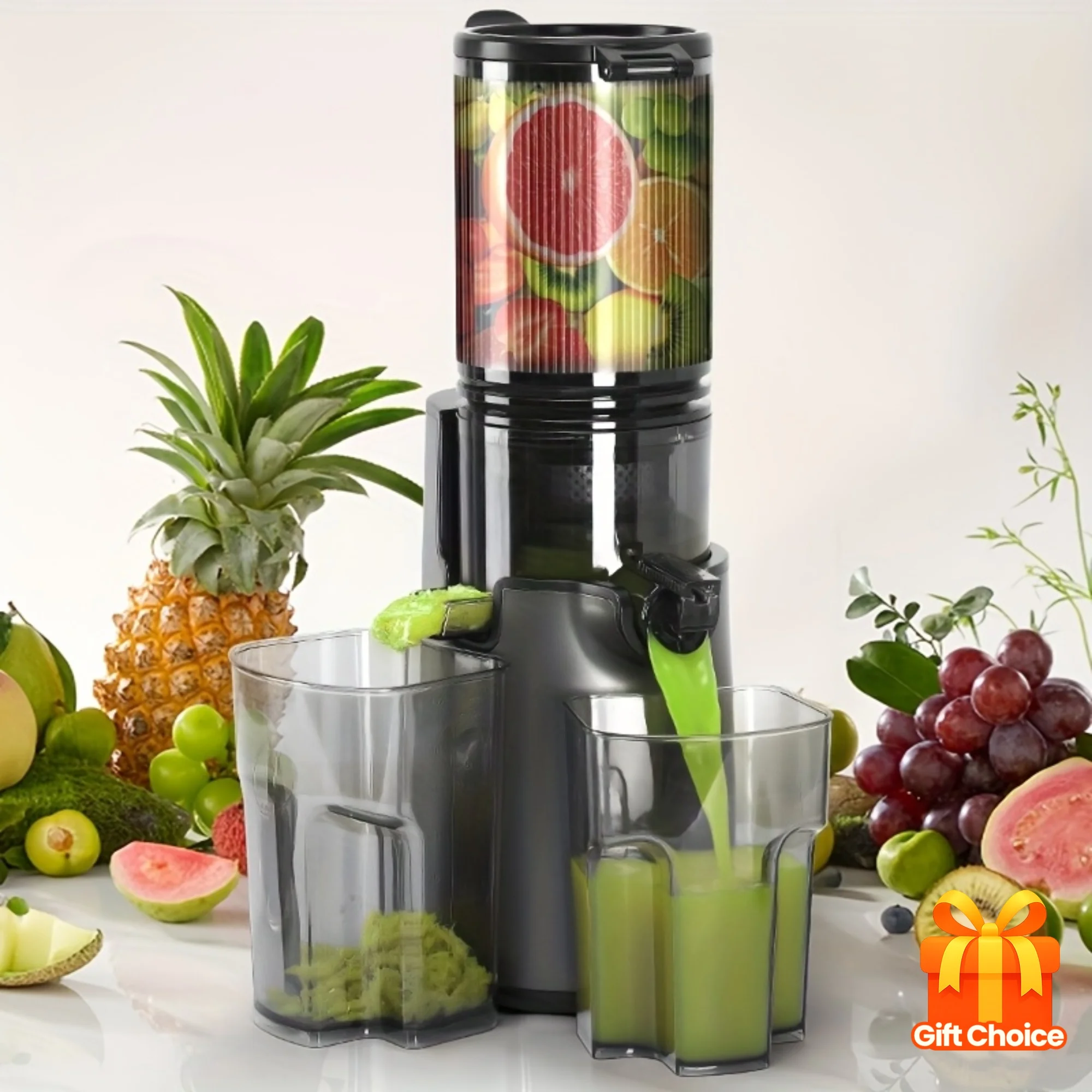 

350w Cold Press Juicer Masticating Juicer Wide Feed Chute Slow Juicer Ideal Whole Fruits And Vegetables High Juice Yield Easy