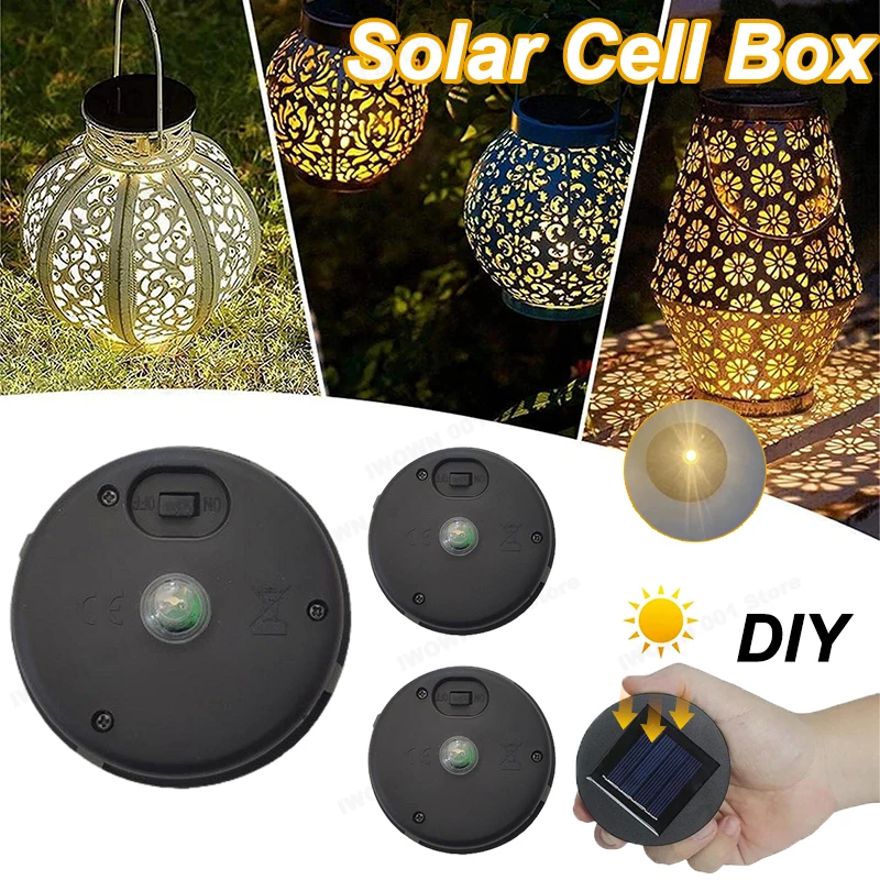

Solar Lantern Light Replacement Top String Light LED Solar Panel Lantern Lid Outdoor Round Solar Lights power bank