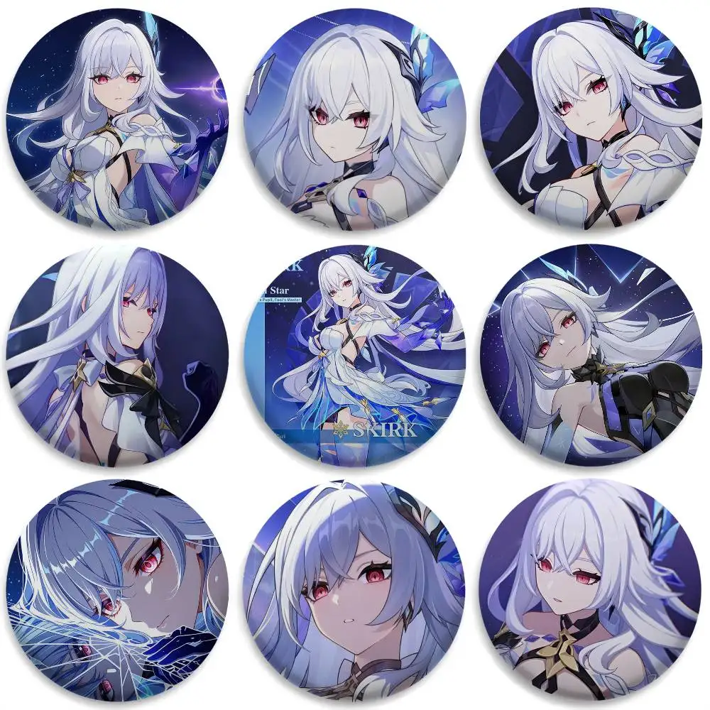 

Skirk Genshin Impact Cute Badges Round Exquisite Badge Brooches Creative Pins For Clothes Hat Backpack Gift Accessories