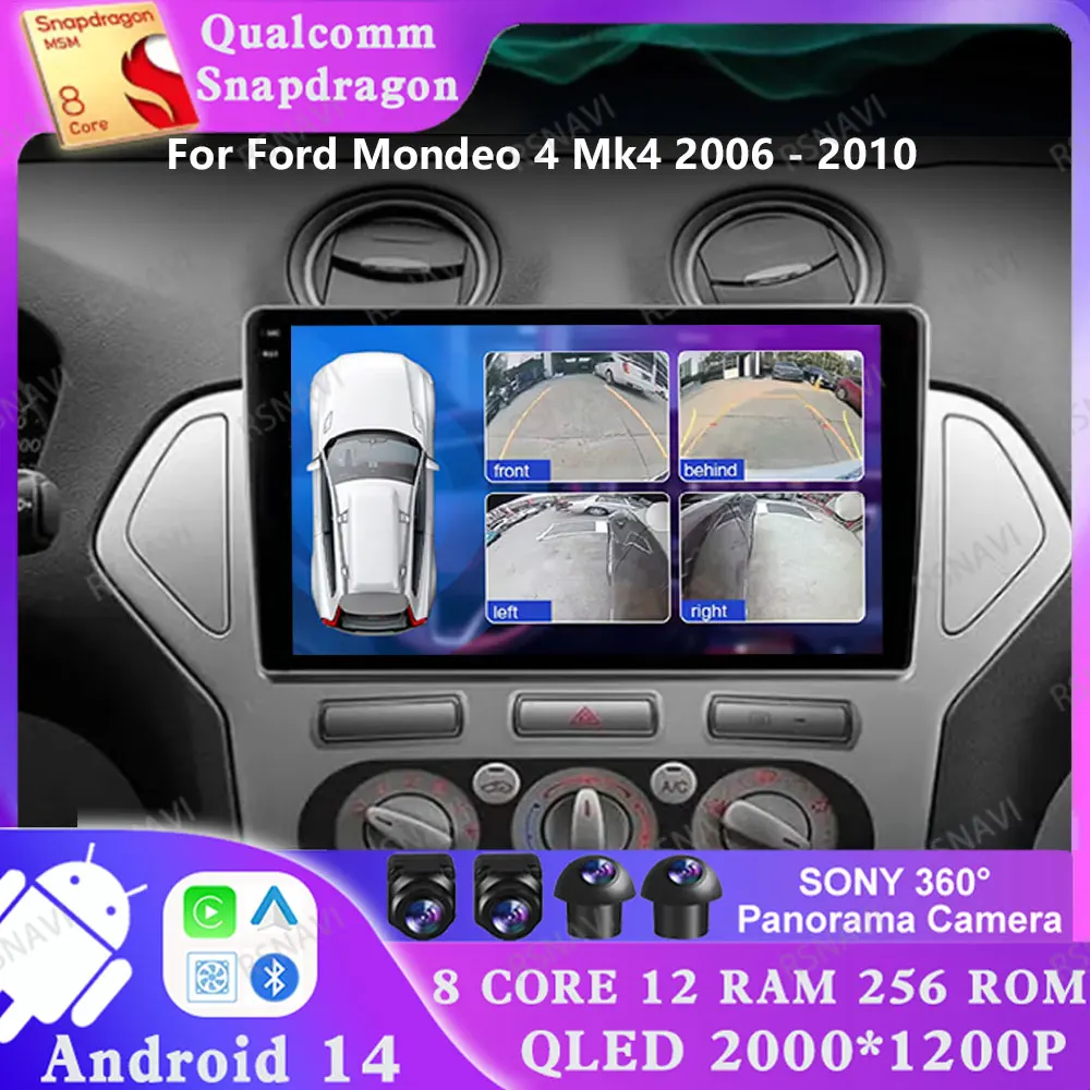 

Android 14 For Ford Mondeo 4 Mk4 2006 - 2010 4G LTE Stereo Navigation DSP Head Unit 5G WIFI AUTO 2 DIN Viedo Player GPS Qualcomm