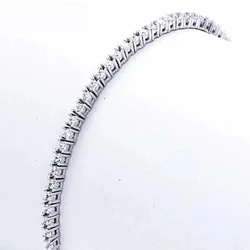 925 Sterling Silver Bracelet 16CM To 19CM Tennis Bracelet 2.5MM Zirconia Anniversary Gift