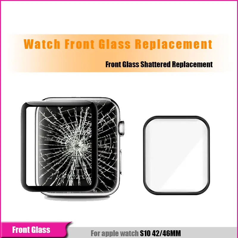 

100% new Front Screen Outer Glass Lens With OCA For Apple Watch Series S10 42mm 46mm Front Cover Screen Replacement
