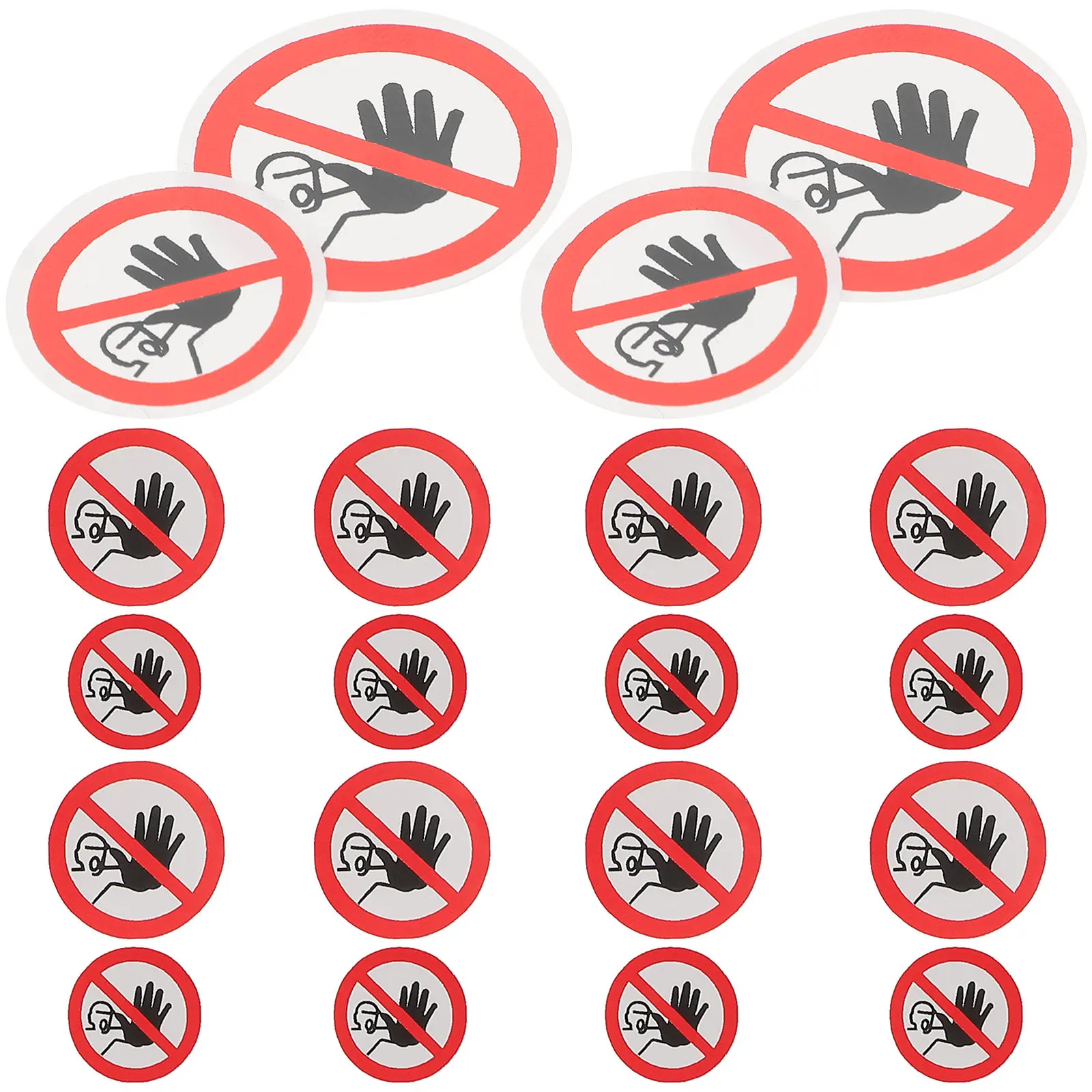 20Pcs Not Enter Warning Sign Stickers Safe Reliable Material Flat Surface Adhesive Safety Labels for Industrial Worksite Caution