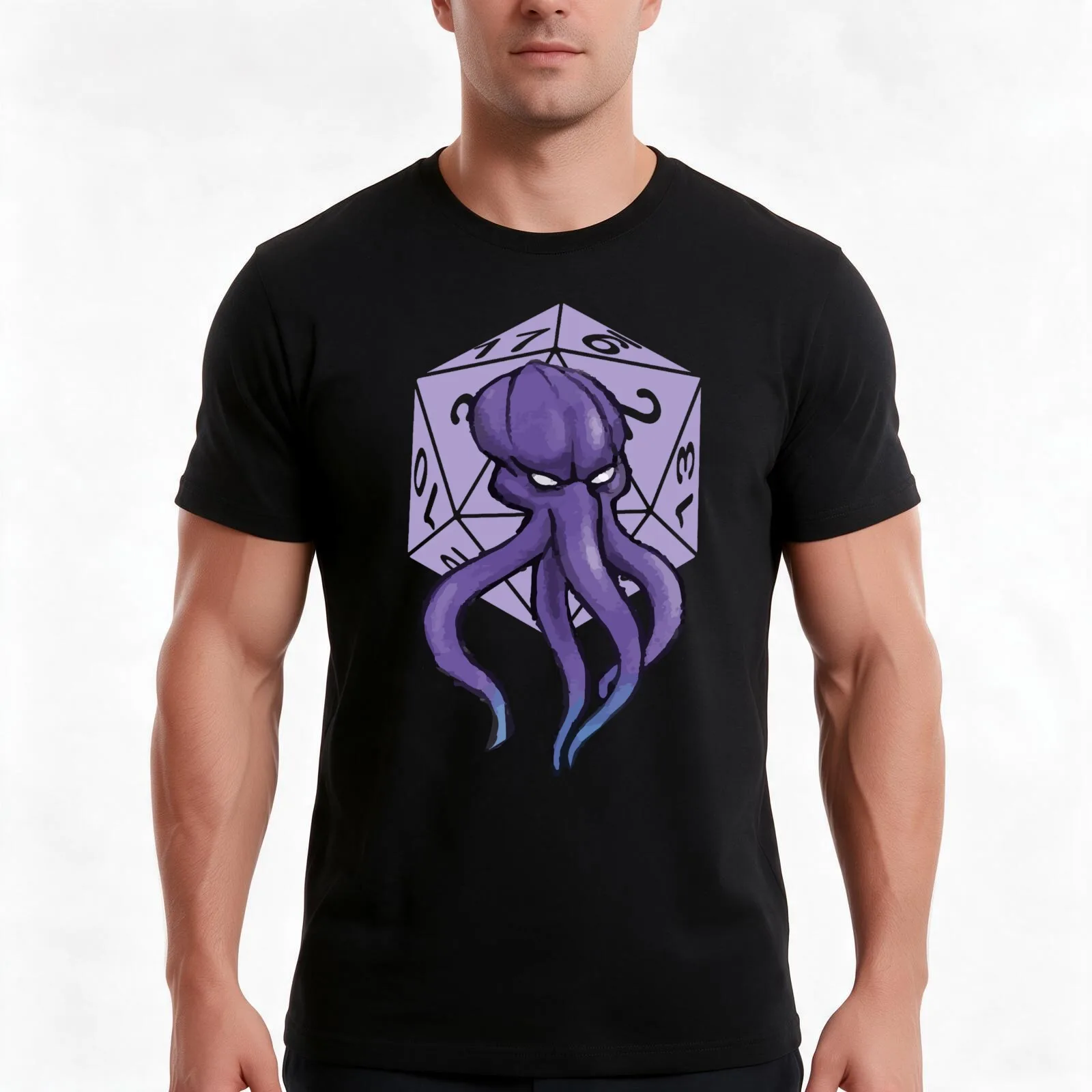 The Absolute - BG3 Mind Flyer and D20 Ilithid T-Shirt, Summer Casual Cotton Tee, Oversized Streetwear Tops, Unisex Men Women