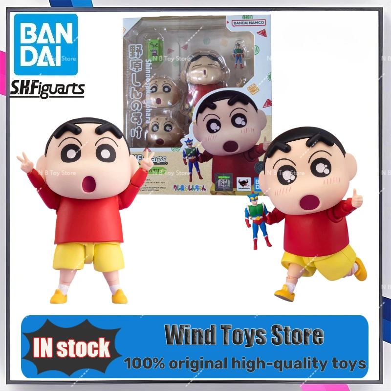 En Stock figurines Bandai originales S.H.Figuarts SHF Shinnosuke Nohara 8.5 CM figurines d'action Anime modèle Collection jouets cadeaux