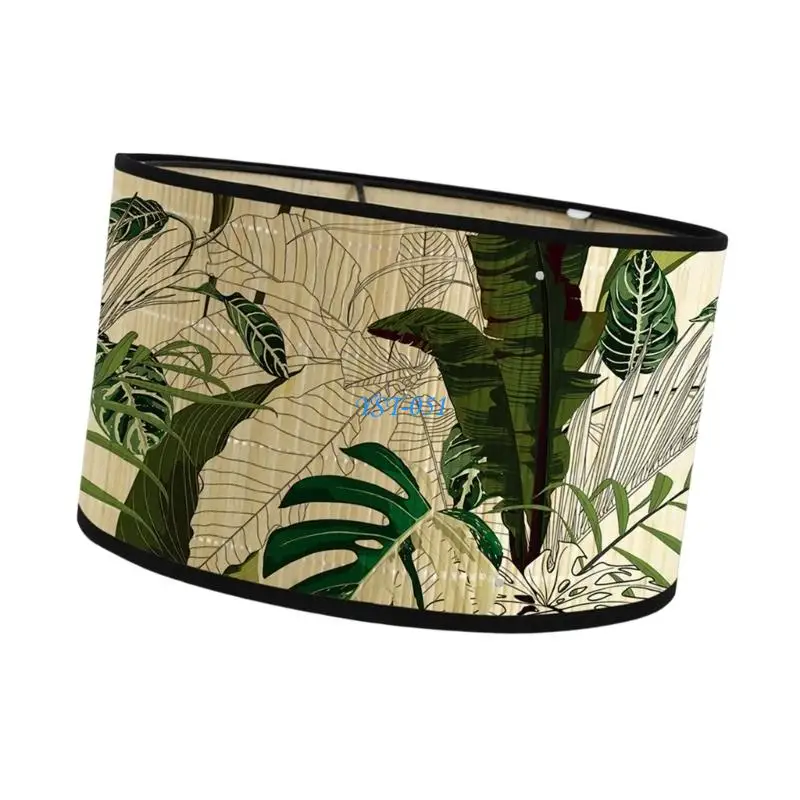 E15A Industrial Floor Lamp Shade Easy Installation Bamboo Iron Texture Plant Theme