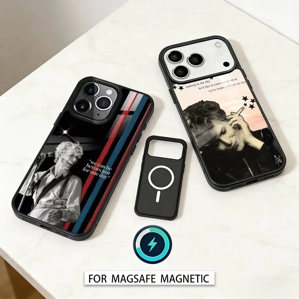 Singer D-David B-Bowie Phone Case Magnetic For iPhone17 16 15 14 13 12 Pro Max For Magsafe Wireless Charging Cover