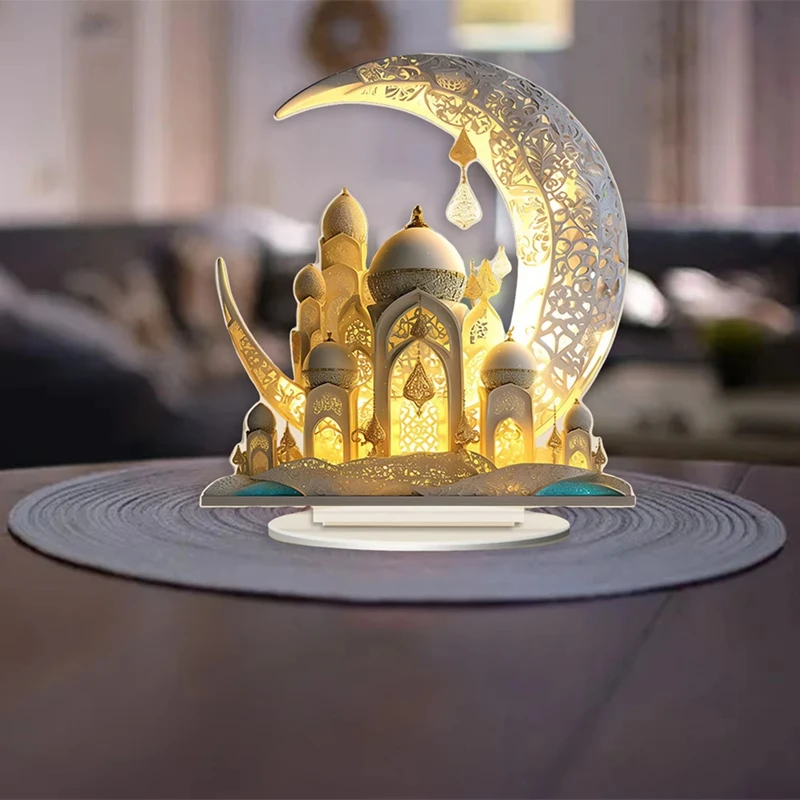 Charm Home Decor Moon Holiday Tabletop Decoration Aggreko Wear Decorative Room Display 2d Acrylic Flat Decorations-A57M