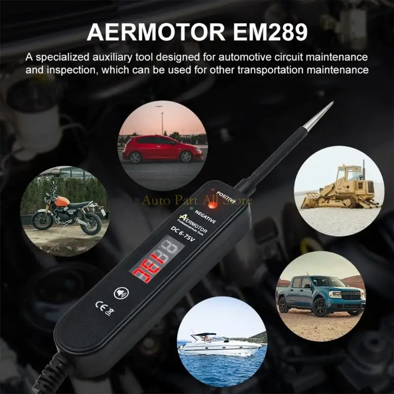 J0MA Digital Automotive Circuit Tester dengan Deteksi Deteksi Tegangan LED Display untuk Kendaraan Truk Truk Elektrikal Masalah