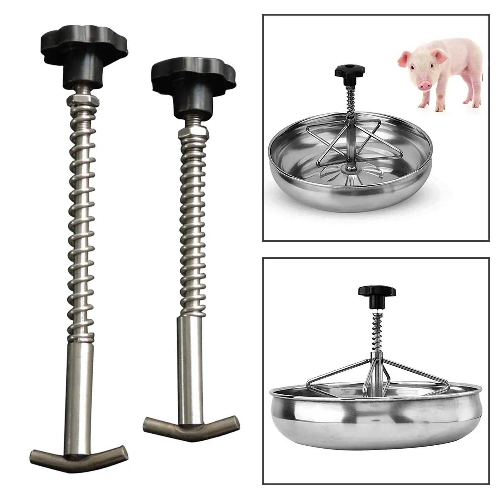Metal Feeding Trough Basin Piglet Livestock Feeder Tray for Accessories for Pigs and Small Animal Use