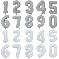32 40Inch Vintage Matte White Digital Balloons 1st Happy Birthday Party Decoration Kids Balloon Anniversary Scene Layout Ballons