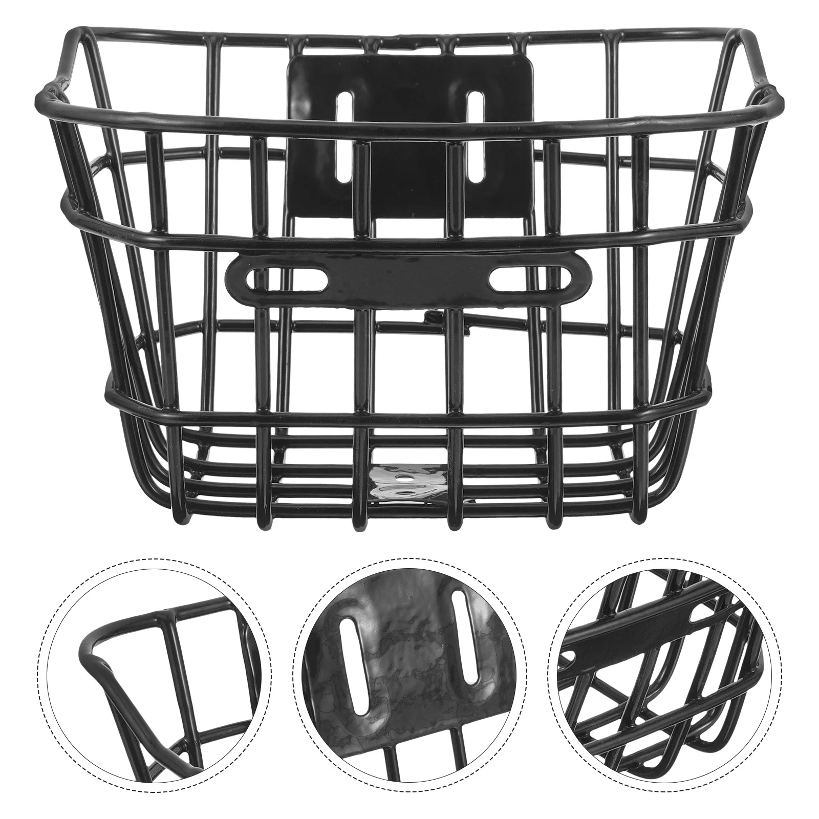 

Bicycle Basket Large Capacity Sturdy Iron Electric Bike Accessories Kids Detachable Handlebar Storage Mountain Road Bikes