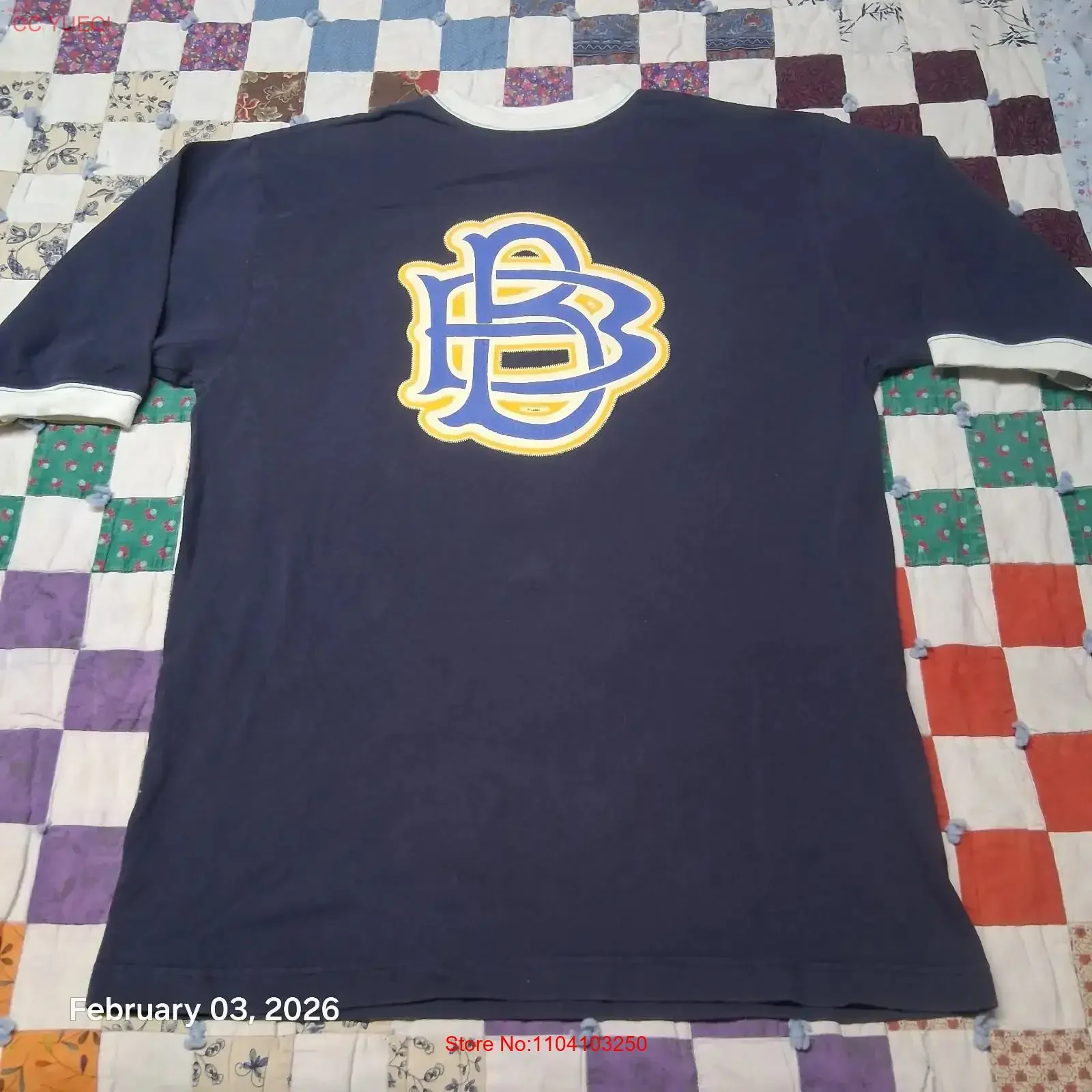Vintage Bad Boy Athletics T Shirt Size Small Blue Y2K Hip Hop Cuffed Sleeve vintage Washed Stretched designer clothes fashion