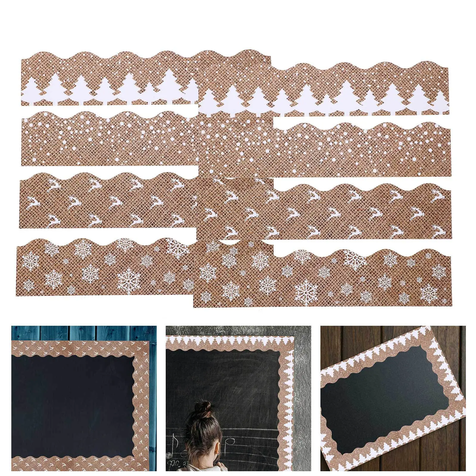 

1Set Christmas Tree Decoration Stickers Bulletin Board Border Border Roll for Classroom Bulletin Board
