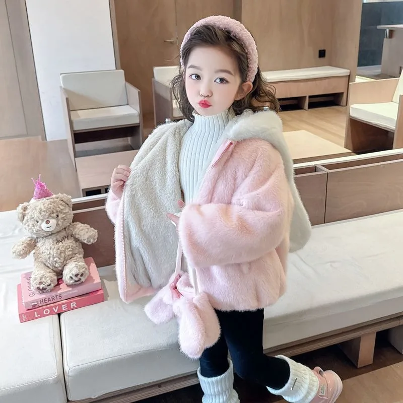 

Kawaii My Melody Sanrio Children Cute Cartoon Plush Warm Coat Student Comfy Plush Jacket Blouse Christmas Gifts for Kids
