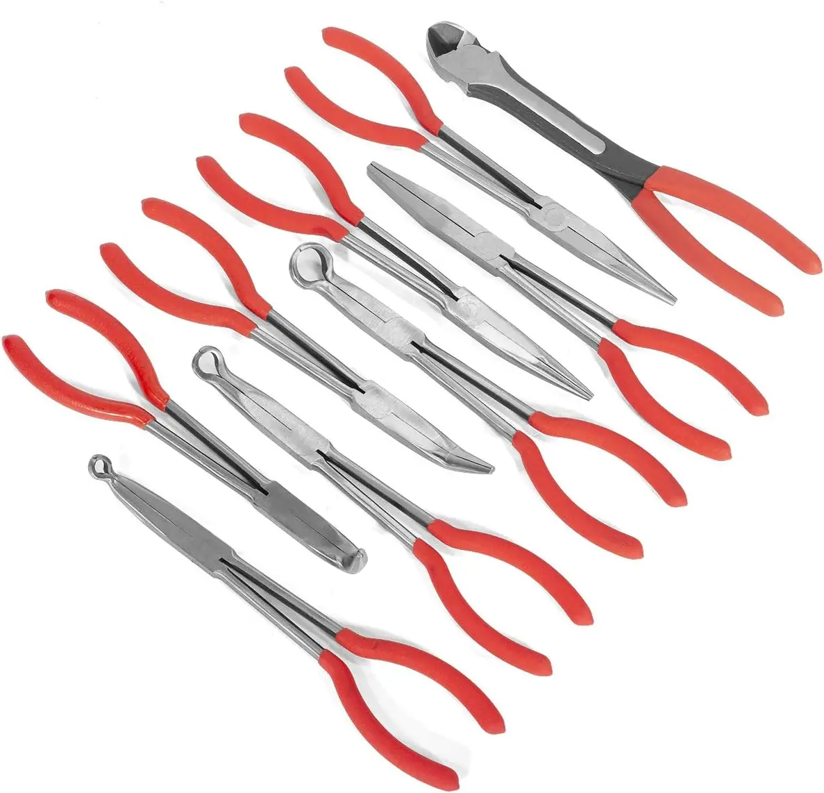 

9pc 11" inch Long Reach Plier Mechanics Electricians Craft & Hobby Tool Set