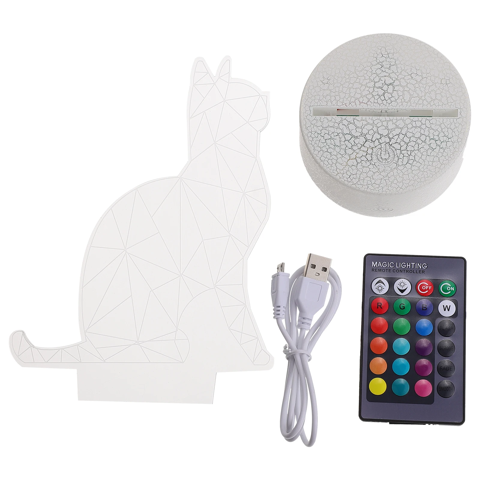 

Creative 3D Night Remote Cat Shape Acrylic Home Decor Festival Party Decoration Gift Portable for Friends