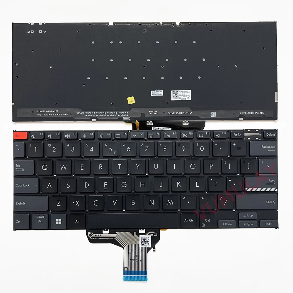 Imagem -04 - Teclado Retroiluminado Eua Rússia para Asus Vivobook Pro 14x N7401 N7401z N7401ze 0knb0160cru00 Asm21p13u4j920 Asm21p13usj9202