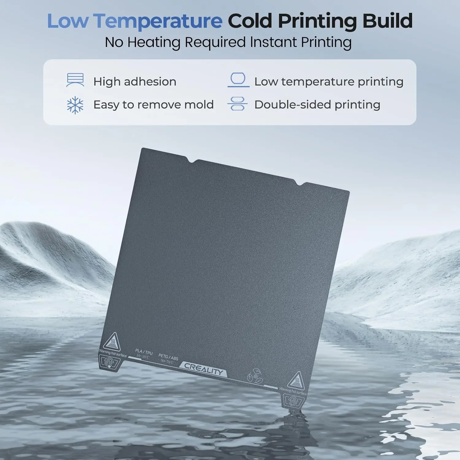 Creality Official Cold Low Temperature Build Plate Double Sided Cold 3D Printer for Ender 3 V3 SE KE/K1/Ender 3 V3 3D Printers