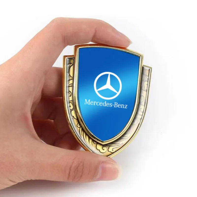 3D Metal Car Side Fender Sticker Shield Badge Emblem Logo For Mercedes Benz W211 W203 W204 W210 W124 AMG Benz Car Accessories