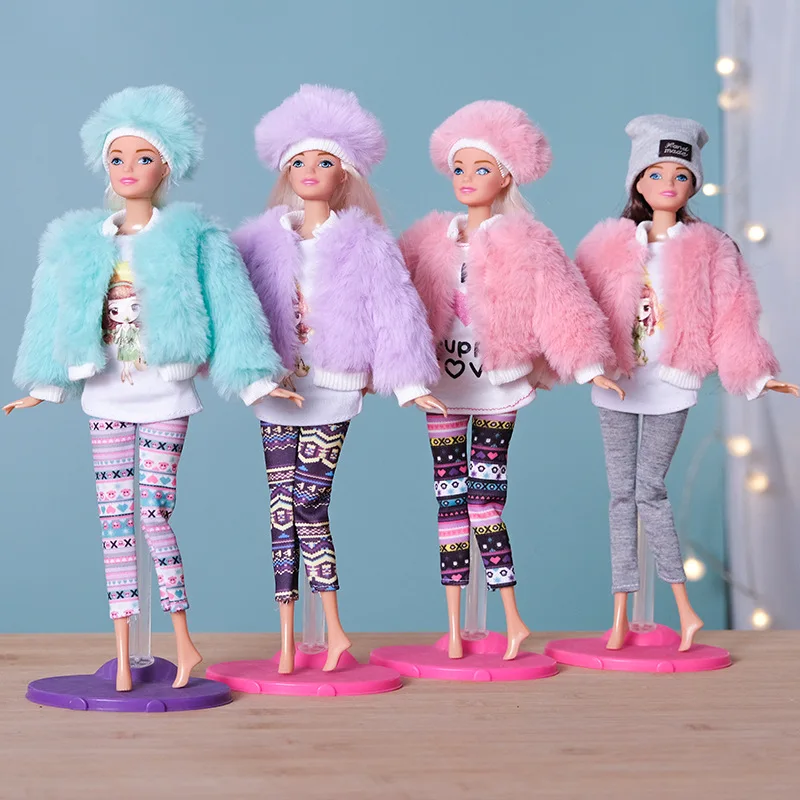 Winter Style Accessories Clothes Suit for 30cm Doll Dress Up Toy for Children Girls Pleated Skirt Fit To 11.5 Inch Doll