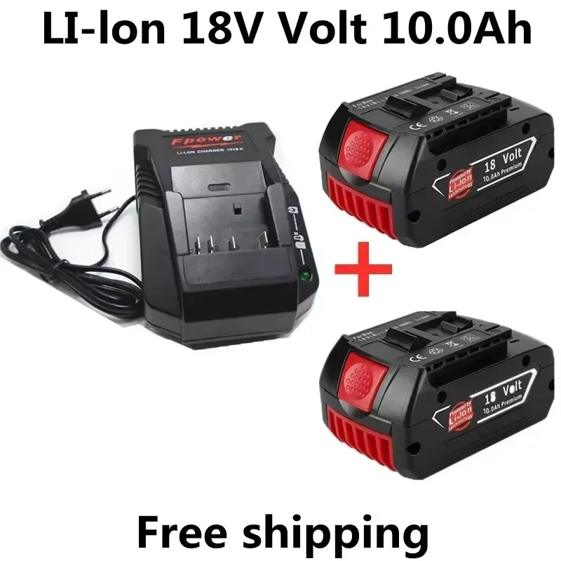 

18V 10000mAh Li-ion Battery Charger for Bosch Drills - Compatible with BAT609/BAT609G/BAT618/BAT618G/BAT614/260 Series Fast Char