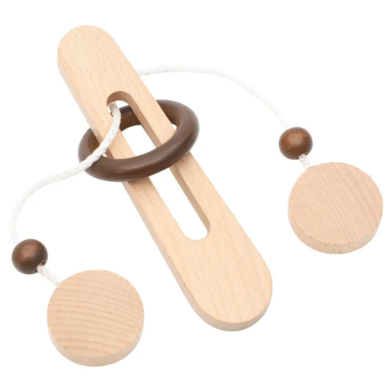 Giocattolo di sblocco intelligente Kong Ming Lock rompicapo IQ puzzle giocattoli in legno bambini Montessori giochi di pensiero di decompressione per adulti